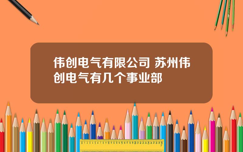 伟创电气有限公司 苏州伟创电气有几个事业部